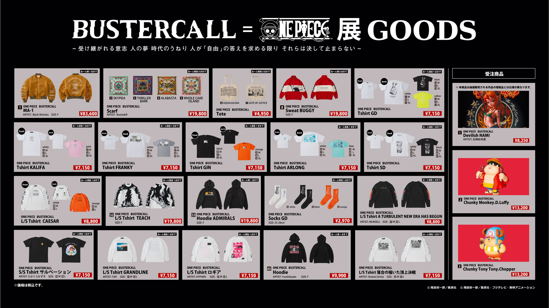 Bustercall One Piece展にて バスターコールオリジナルワッペンが全27種が登場 オリジナルtシャツを作ろう 女性向け総合オタクニュースサイト いちごあん